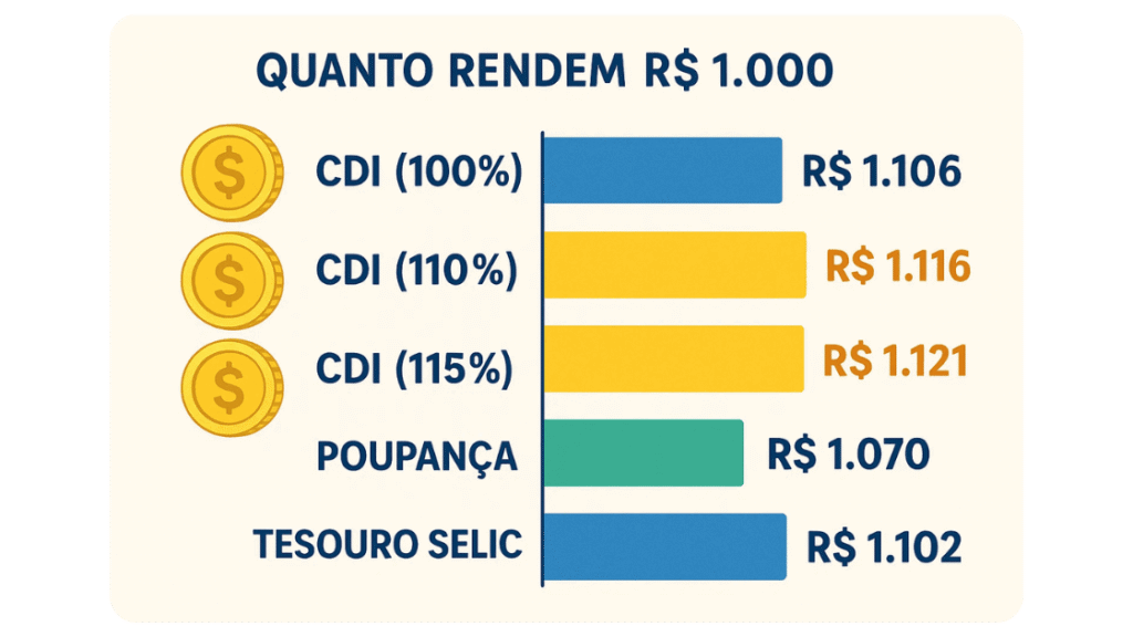 Coloquei R$ 1.000 no CDI: quanto ganho em 1 ano?