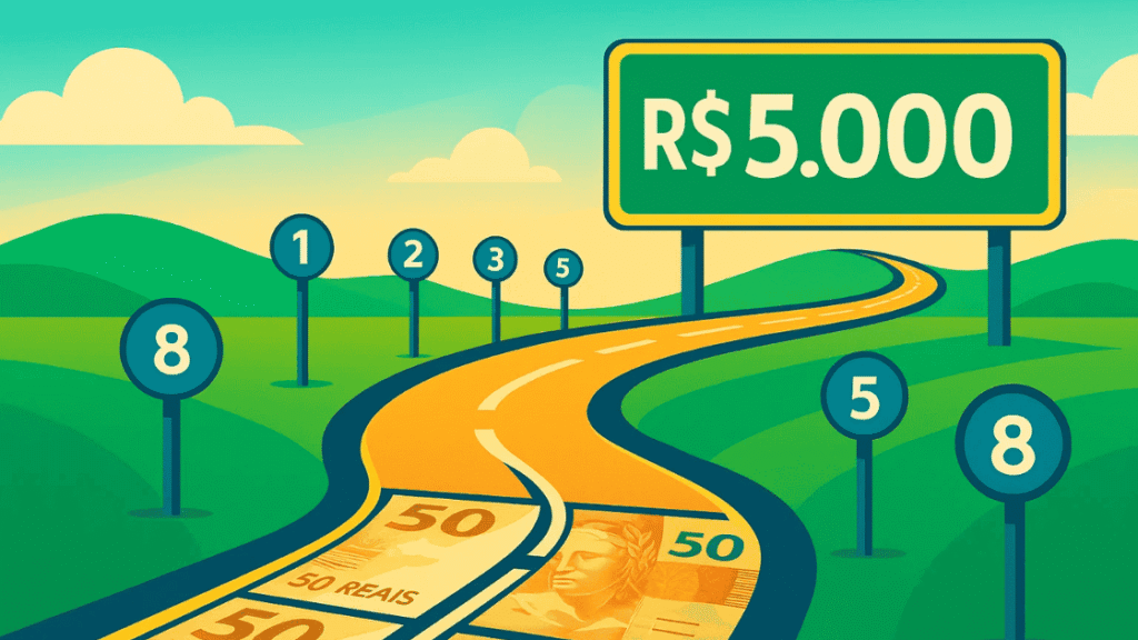 Se eu investir R$ 50 por mês, em quanto tempo chego a R$ 5.000?
