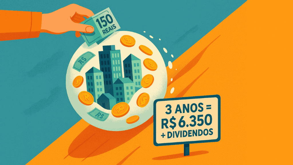 Se eu investir R$ 150 por mês em fundos imobiliários, quanto terei depois de 3 anos?