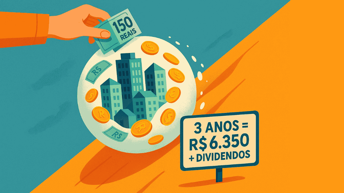 Se eu investir R$ 150 por mês em fundos imobiliários, quanto terei depois de 3 anos?