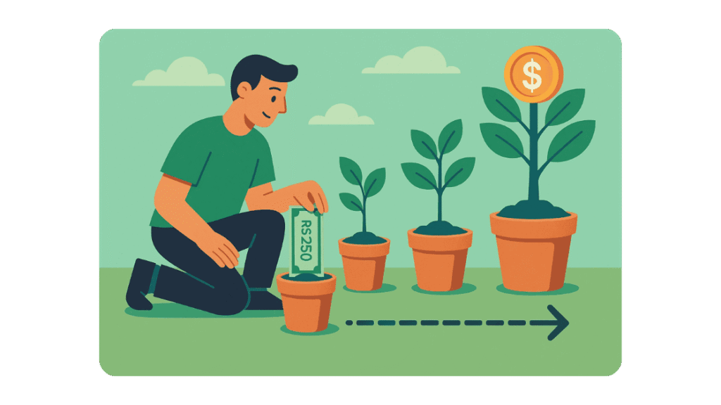 Se eu investir R$ 250 por mês em ações, quanto eu junto em 10 anos?